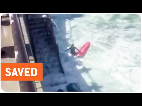 Surfer Saved from Huge Waves | Close Call