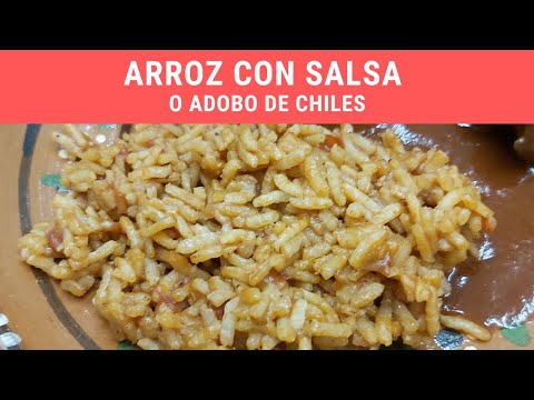 Arroz en salsa o adobo de chiles.- RecetasdeLuzMa