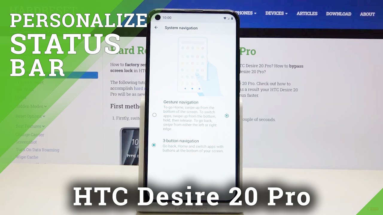 How to Change Navigation Bar in HTC Desire 20 Pro - Enable Gesture Navigation