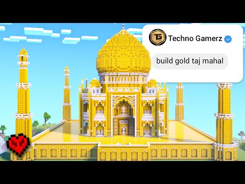 Insane Challenge: Building Gold Taj Mahal in Minecraft!