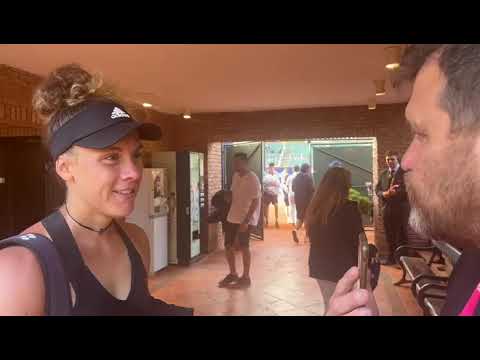 Leolia Jeanjean luego de ganar en cuartos de final