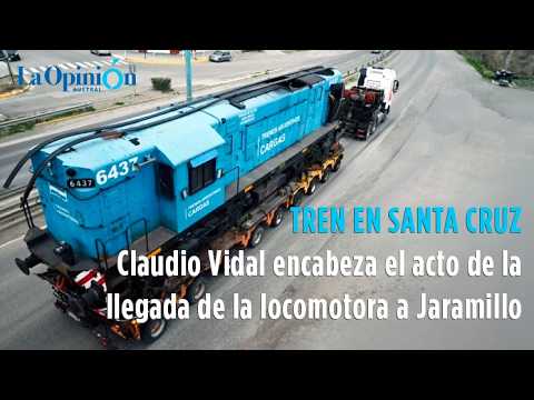 Llegó la locomotora a Jaramillo y avanza la reactivación ferroviaria de Santa Cruz