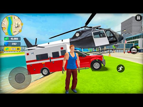 Ambulance Police Car and Helicopter Flying in Open World Simulator #3 - Android Gameplay