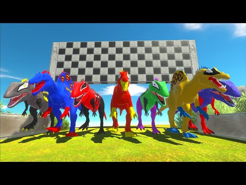 4 Carcharodontosaurus vs 3 Spinosaurus Marvel Dc Speed Race Championship Jurassic World Evolution 2