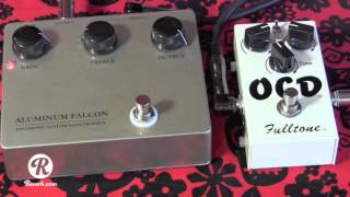 Video thumbnail for Fulltone OCD V4 stacked with PCE Aluminum Falcon Klone overdrive pedal demo by gearmanndude
