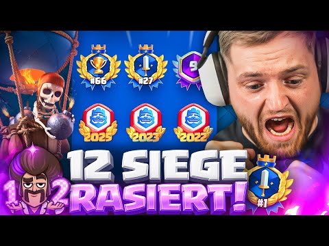 😍🤯OFFSTREAM PLATZ 20 der WELT RASIERT! - Wieder 12 SIEGE in Grand Challenge! | Clash Royale F2Pass