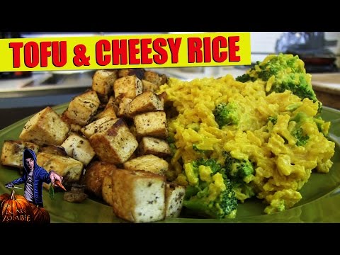 How to Make Tofu & Cheesy Rice & Broccoli (VEGAN)
