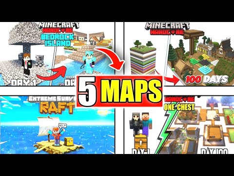 5 best 100 day map / mod for Minecraft pe | 100 day survival Minecraft