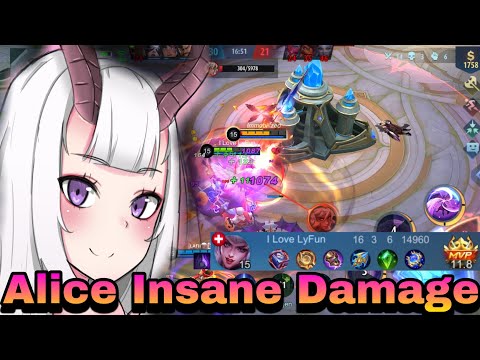 ALICE INSANE DAMAGE!!! ALICE BEST DAMAGE BUILD 2021 | TOP GLOBAL ALICE FULL GAMEPLAY | ALICE ML