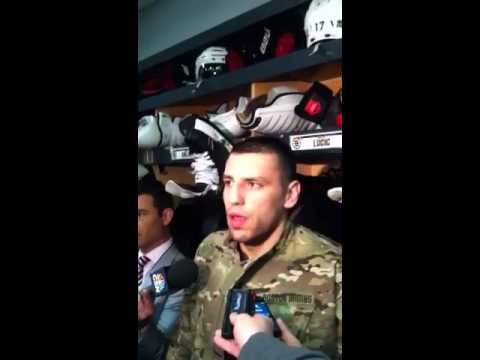 Bruins Milan Lucic After a 5-2 Playoff win in Toronto