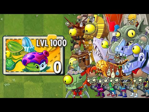 All PULT Plants LEVEL 1000 vs Big Wave Beach Final Boss - Plants vs Zombies 2 Mod