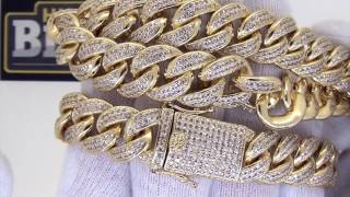 Bling Bling Cuban Gold Chain | Prong Set Stones | HipHopBling