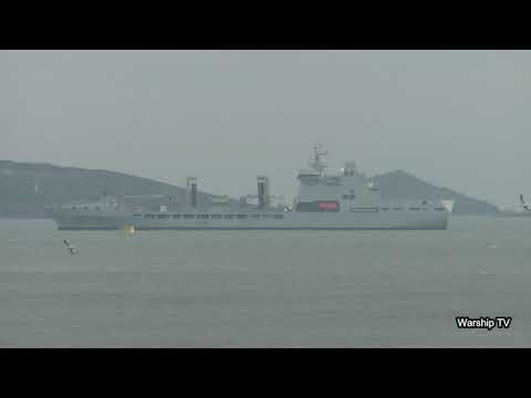 RFA TIDESURGE A138 IN PLYMOUTH SOUND PREPARING TO ENTER DEVONPORT - 1st February 2019
