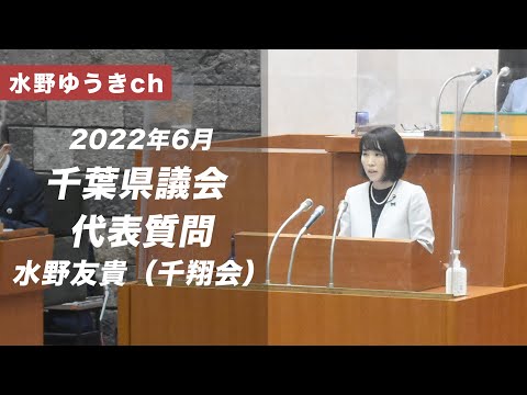 国際関係学科 2022年6月定例千葉県議会 水野ゆうき 代表質問