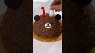 10만 기념 곰 케이크