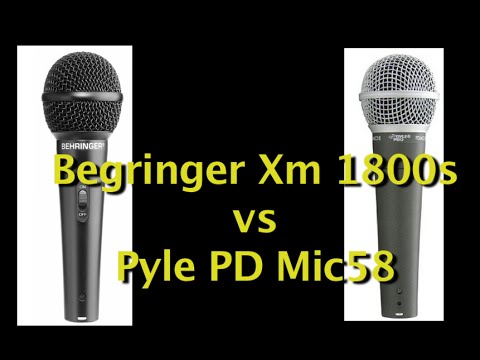 Behringer xm 1800 vs Pyle PD Mic 58  Handheld Microphone comparison / test