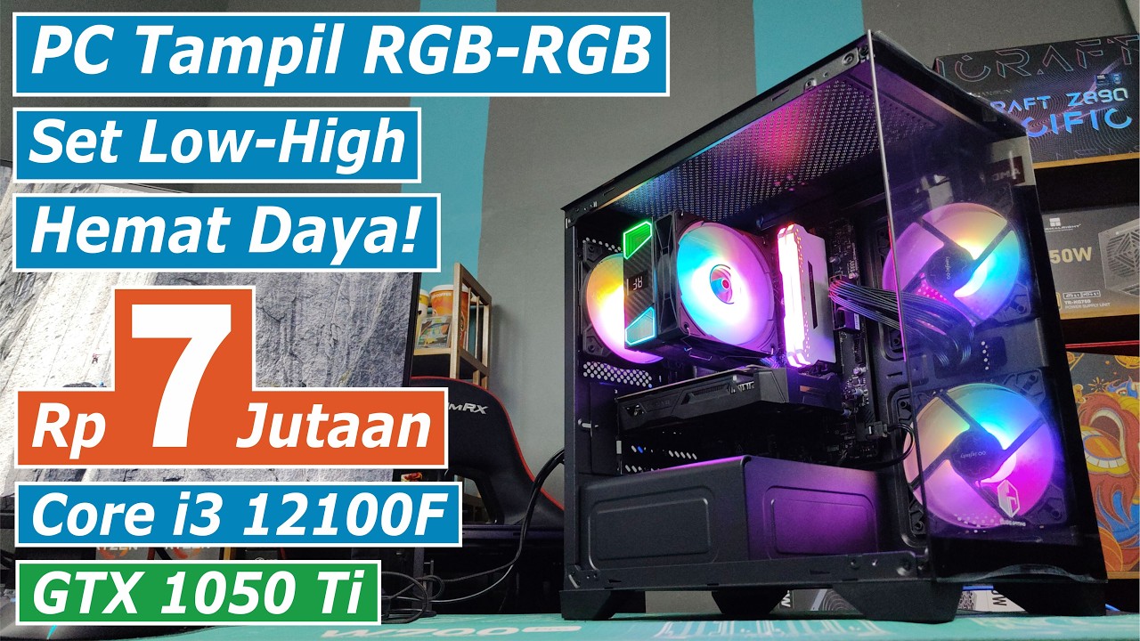 Rakit PC Gaming Hemat Daya di 7 Jutaan With Core i3 12100F + GTX 1050 Ti