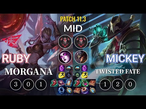 RW Ruby Morgana vs Mickey Twisted Fate Mid - KR Patch 11.3