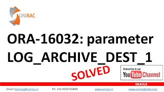ORA 16032 || ORA-16032: parameter LOG_ARCHIVE_DEST_1 destination string cannot be translated  ✅