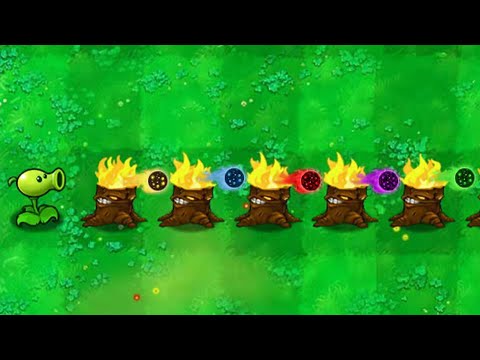 PVZ discover: What happens when peas pass through eight torchwood? - HARD MODE MOD PVZ1 Plus