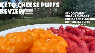 Keto Cheese Puffs???  Schoolyard Snacks (Cereal School) Cheese Puffs | Cheddar Cheese/Flaming Hot