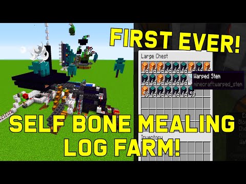SELF BONE MEALING AFK Log Farm (crimson and warped stems) | Best, Easy Minecraft Farms