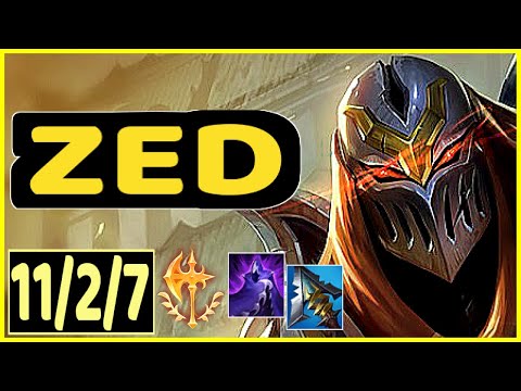ZED VS SYNDRA - 11/2/7 KDA MID GAMEPLAY GRANDMASTER I