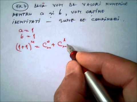 Suma coeficientilor din binomul lui Newton 9 4 pg9)
