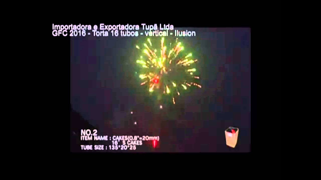 Cake 16 tubos vertical Ilusion - Golden Fireworks