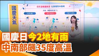 國慶日今2地有雨！中南部飆35度高溫　雙颱路徑大迴轉 日夜溫差大！ 各地白天達30度↑ 晨夜僅20度↓｜三立新聞網 SETN.com