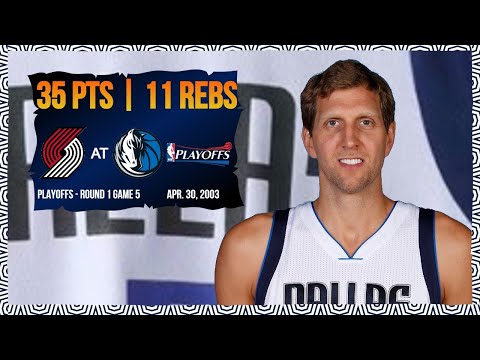 Dirk Nowitzki (35pts 11rebs) - Portland Trail Blazers at Dallas Mavericks - 2003 Playoffs R1 G5