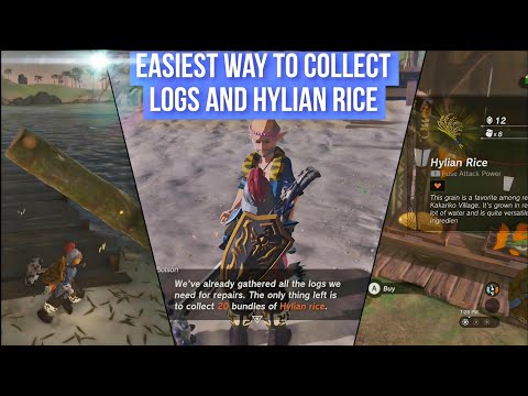Lurelin Village Restoration Project Zelda -- Fast & easy way to collect logs and Hylian Rice