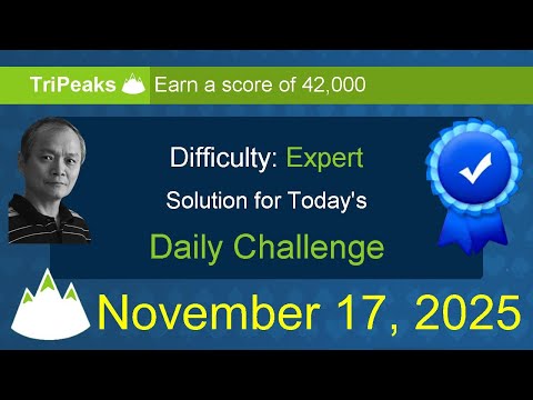 Microsoft Solitaire Collection: TriPeaks - Expert - November 17, 2025