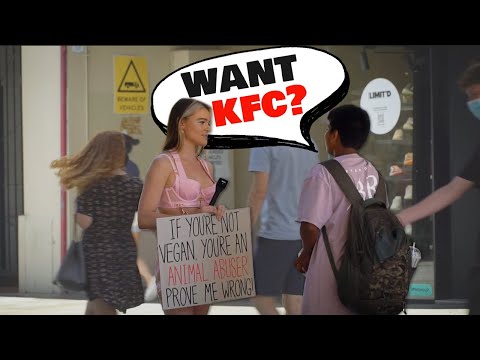 Teens Eat KFC in Front of a Vegan