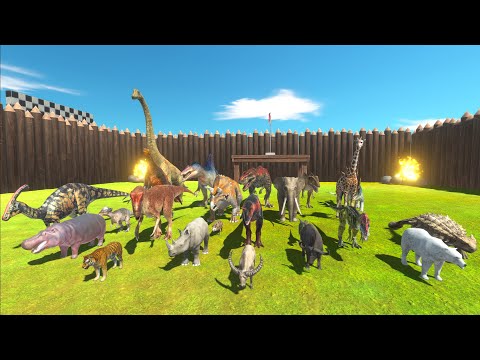 SUPER SPEED RACE WITH ALL DINOSAURS VS ANIMALS TO GET SAFE TOP 1 - Animal Revolt Battle Simulator