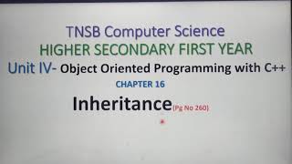 Introduction to Inheritance, Part 1, in Tamil, Chapter 16, Inheritance, Unit 4, A.Jaya Mabel Rani/AP