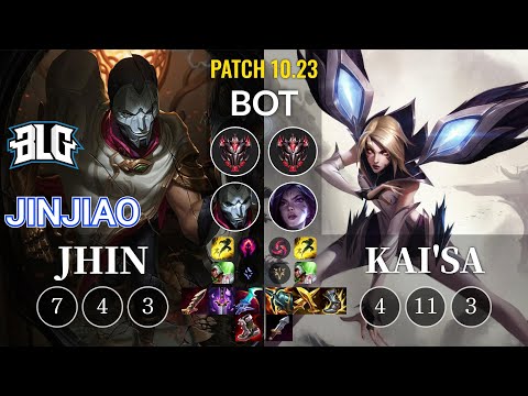 BLG Jinjiao Jhin vs Kai'Sa Bot - KR Patch 10.23