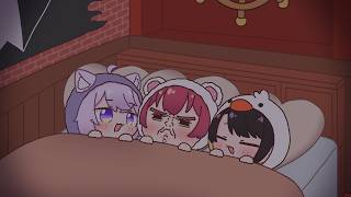 不眠マリン【宝鐘マリン】【大空スバル】【猫又おかゆ】【ホロライブ】【hololive】【手描き】【切り抜き】