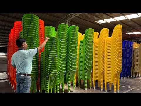 Mass production of plastic stools. Small stools you sit on are made by this Vietnam company.