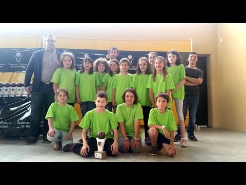 Entrega del trofeu de Campió de lliga de l'RT de l'FCBQ al Premini Mixte del CB Cellera - Amer.