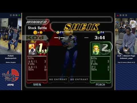 FP8 | Polish (Peach) vs. CLN | AbsentPage (Sheik) | Top 8 Losers