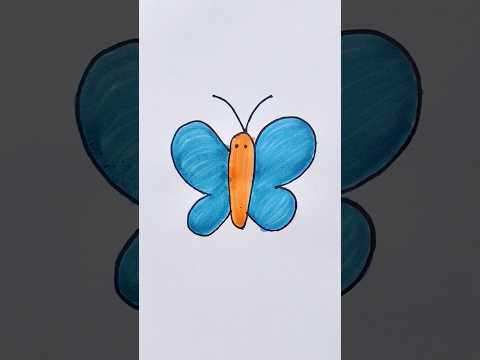 Butterfly 🦋 Drawing for kids #butterfly #pipafuntv #drawing #shortvideo #viral #color #art #paint