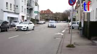 preview picture of video 'Responding Mercedes Police Car / Polizei Waiblingen Mercedes-Benz E-Klasse Alarmfahrt, 31.03.2015.'