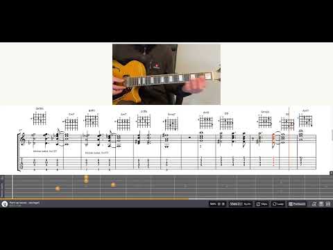 II-V-I voicings for jazz guitar in the style of "Pent up House" by Sonny Rollins