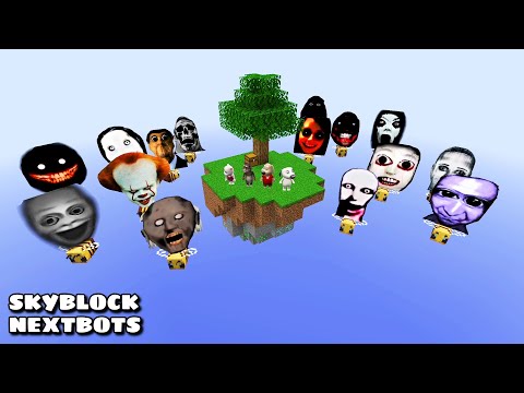 SURVIVAL SKYBLOCK WITH 100 NEXTBOTS in Minecraft - Gameplay - Coffin Meme