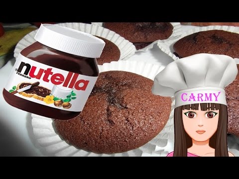 Ricetta muffin al cioccolato con cuore di nutella e nocciole! Carmy