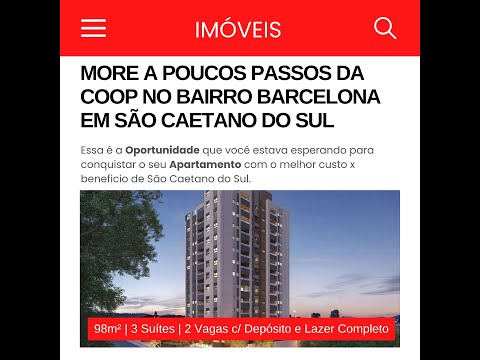 Motiró Barcelona - 98m² com Depósito Privativo, 3 Suítes, 2 Vagas, a Venda em São Caetano do Sul