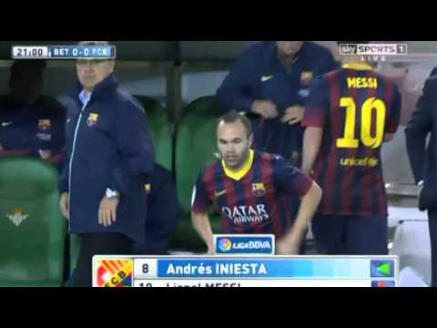 Lionel Messi injury Betis vs Barcelona 10.11.13 HD