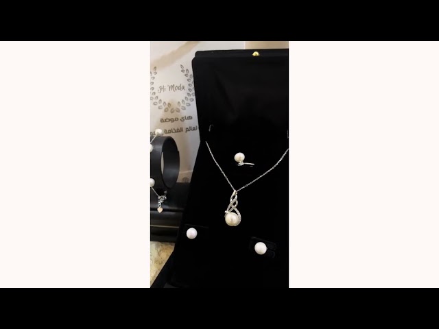 طقم فضة ولولو زراعي وزركون رائع