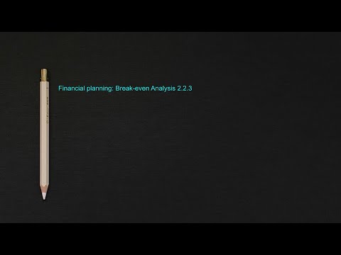 Financial Planning: Break-Even Analysis 2.2.3 (A-Level Business)